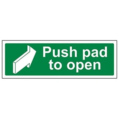 Imagen de Condiciones de seguridad vsafety 22002 ax s puerta signo, &quot;push Pad abrir,&quot; paisaje, vinilo autoadhesivo, 300 mm x 100 mm), color verde