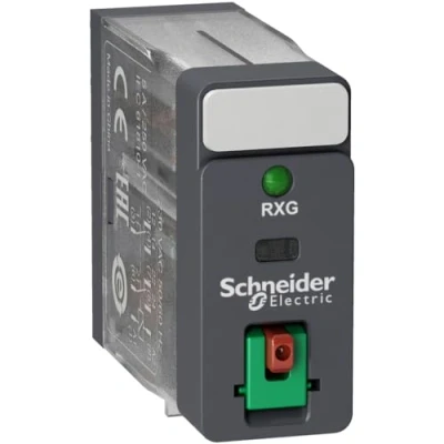 Imagen de Schneider Electric RXG22B7 Relé 2Co 5A, Botón Test y Led 24Vac, Juego de 10