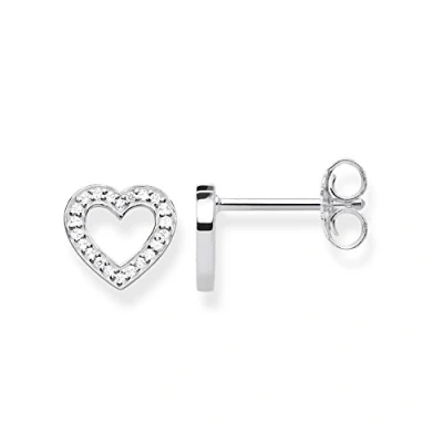 Imagen de Thomas SABO HERZ Pendientes silvercoloured/white, Mujer, Talla: One Size, Silver coloured/white