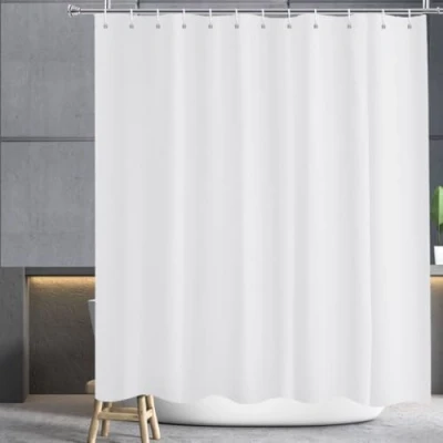 Imagen de YISURE Cortina de Ducha Impermeable para baño, Resistente al Moho y Moho, Color Blanco, 240 x 180 cm