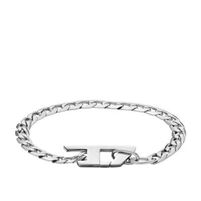 Imagen de Diesel Pulsera de Cadena para Hombre Acero Inoxidable, DX1496040, Plata Arena