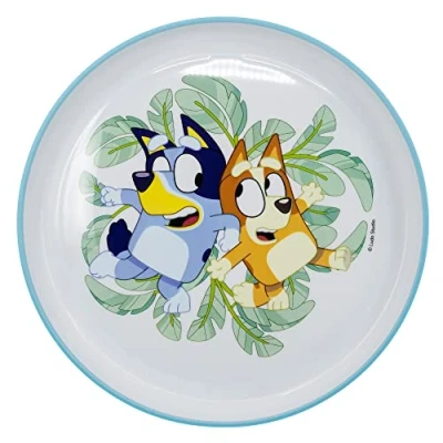 Imagen de Plato infantil reutilizable bicolor con base antideslizante de Bluey