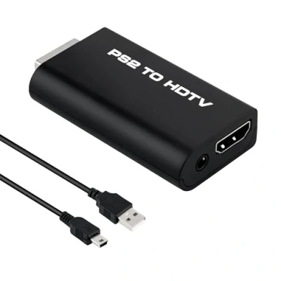 Imagen de Mcbazel Adaptador de Audio y Video Convertidor PS2 a HDMI con Salida 3.5 mm para HDTV Monitor