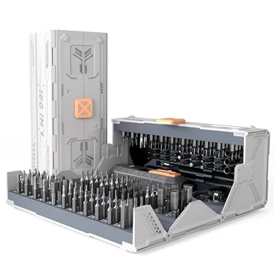 Imagen de Mustbau 180 en 1 Kit Destornillador de Precisión, Mini Caja Herramientas Mecánica 148 Puntas Magnéticas con Torx, Phillips, Triángulo, Para Teléfono, Portátil, Gafas, Cámara