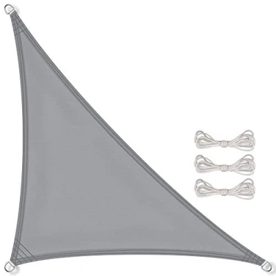 Imagen de CelinaSun Toldo Vela de Sombra para jardín y balcón Incl. Cuerdas sujeción Premium PES Poliéster hidrófugo Triángulo 2,5 x 3,5 m Gris Claro