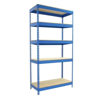 Imagen de Simon Rack Estanteria Industrial, 2000x1200x600 mm, 300 kg de Punto Flexión, 5 Estantes Madera, Estanterias Almacenaje, Metalicas, Azul/Madera SimonTaller