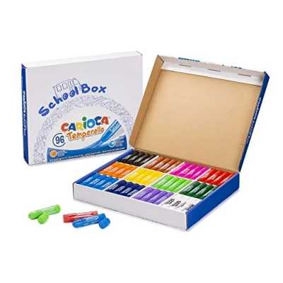 Imagen de Carioca témpera sólida Temperello School Box Caja de 96 con colores brillantes piezas