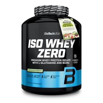 Imagen de BioTechUSA Iso Whey Zero Premium Protein Isolate Grass Fed Enzyme Free Sugar and Gluten free, 1816 g, Pistacho