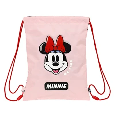 Imagen de MINNIE MOUSE Me Time Mochila Saco Plano Junior, Mochila, Ideal para Niños de Diferentes Edades, Cómoda y Versátil, Calidad Resistencia, 26x34 cm, Color Rosa claro