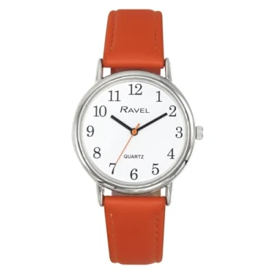 Imagen de Ravel Reloj Brighter Days Redondo para Mujer en Tono Plata (Caja de 27 mm) Cuarzo Analógico R0140.18.2 Naranja Brillante/Esfera Blanca