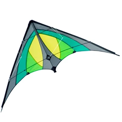 Imagen de CIM Cometa acrobática Shuriken Green Jungle MUSTHAVE para niños de a Partir 8 años 120 x 60 cm Incl. Cuerdas dirección en bobinas Principiantes