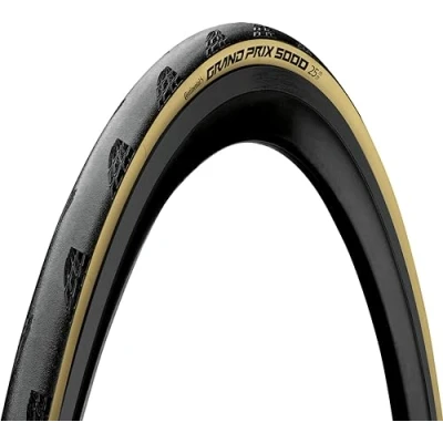 Imagen de CONTINENTAL Cubierta Grand Prix 5000 BLACKCREAM Plegable 700X25C Accesorios y recambios bicis, Unisex Adult, Black
