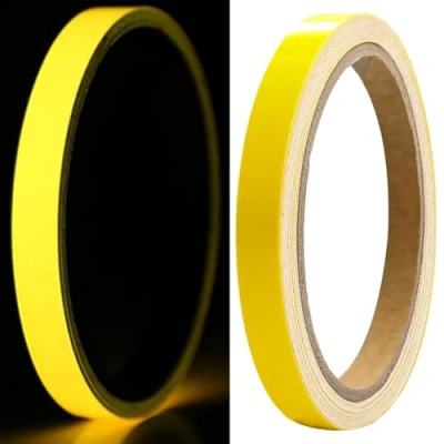 Imagen de Cinta Fluorescente Adhesiva 5m*10mm,Cinta Fluorescente,Cinta Luminosa Glow in The Dark,Impermeable,para Escaleras, Paredes, Escalones,Señales de Salida (Amarillo)