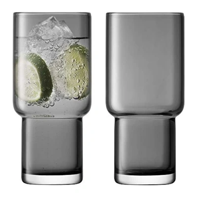 Imagen de Lsa Utilidad Vaso Vidrio, Highball, Slate, Paquete de 2, Cristal, Pizarra, Tumbler, 300ml, 2