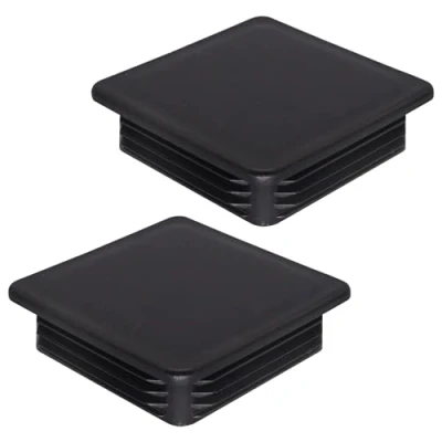 Imagen de SKIR&#039;CO 2 tapones cuadrados de plástico 100 x mm, tapas tubo mate, insertos cuadrados, para postes valla, color negro RAL 9005