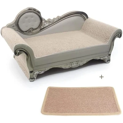 Imagen de SONGWAY Rascador para Gatos de Corrugado Cartón Forma Sofá con Catnip, Almohadillas Rascadores Gatos, Carton Reciclado Tabla Rascadora Gatosbla