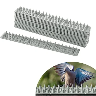 Imagen de EXLECO Pinchos Antipalomas Plastico 30cm/4.3cm/17mm(L/B/H) Gris Panelas de contra Aves Pincha a Defensa Pájaros para Ahuyentar y Animales 20Pcs