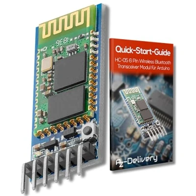 Imagen de AZDelivery 3 pcs HC 05 06 Bluetooth Wireless, RF Modulo Transceptor, RS232 Serial TTL Inalambrico Transceiver Compatible con Arduino E Book Incluido!