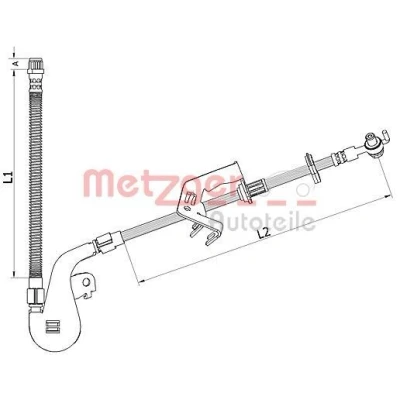 Imagen de METZGER 4110927 Latiguillos de Freno Eje delantero, izquierda 221/283 M10x1 PEUGEOT: 407 Berlina, Coupé, CITROËN: C5 III Familiar