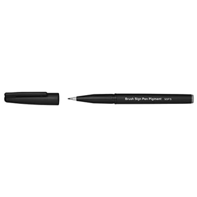Imagen de Pentel SESP15 NX Brush Sign Pen Rotulador con tinta pigmentada, punta de fibra tipo pincel, gris, 1 unidad