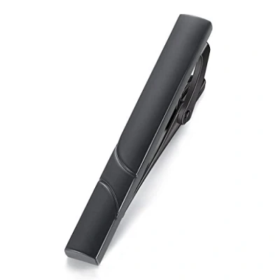 Imagen de Honey Bear Clip Pasador de corbata Pisacorbatas Talla normal Para Hombre Necktie, Acero inoxidable,Boda Negocio Regalo,5.4cm (negro)