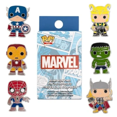 Imagen de Loungefly Marvel POP! Enamel Pin 1 Of 12 To Collect Styles Vary Avengers Blind Box Pins de Esmalte Broche Coleccionable para Mochilas Y Bolsos Idea Regalo Mercancia Oficial