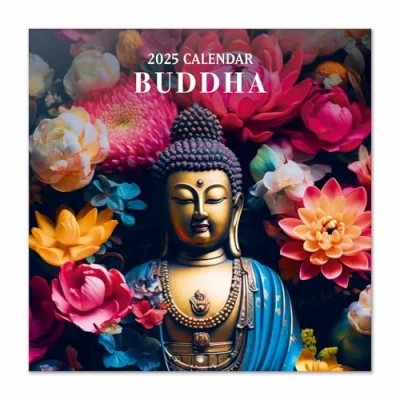 Imagen de Calendario 2025 pared Buddha pared, Planificador mensual: Con espacio para anotar e Ilustraciones (30x30 cm)