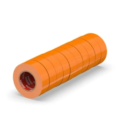 Imagen de ERKO Cinta aislante 15mm x 10m naranja 10 piezas, adhesiva para instalaciones eléctricas PVC, aislar y reparar cables eléctricos, extrafuerte, agrupar