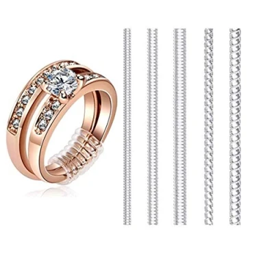 Imagen de Ajustador de tamaño anillo IME para anillos sueltos, invisible, transparente, silicona, con clip ajustar, 5 tamaños casi cualquier