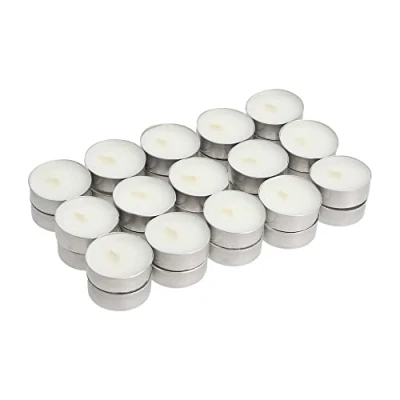 Imagen de 30 x Velas de Té Blancas Individuales sin Fragancia Candelitas Olor 39 mm Diámetro Ideal Calientaplatos, Decoración, Ambientación, Quemador Esencias