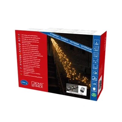 Imagen de Konstsmide Guirnalda con de racimo Micro LED Cluster (IP44) / 8, Unidad Control y función Memoria diodos ámbar/Transformador Exterior 36 V/Cable Negro, weiß, 1536 LEDs, 16