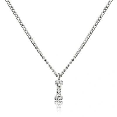 Imagen de GD GOOD.designs EST. 2015 Cadena con letras de plata para señoras I Collar respetuoso la piel colgante inicial acero inoxidable plata. (I)