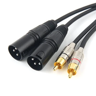 Imagen de SiYear Dual XLR de 3 pines a doble RCA macho Phono Plug, audio alta fidelidad, 2 Conexión Cable micrófono (10 pies)