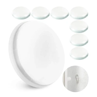 Imagen de Tope de puerta para paredes, 8 x Ø 40 mm, Almohadillas amortiguadoras autoadhesivas en transparente, Sujeción extra fuerte con adhesivo especial, Protector pared puertas, Topes puertas