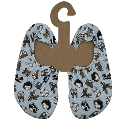 Imagen de Slipstop Zapatillas de baño para niños, diseño gatos divertidos, multicolor, Mates Animales del Bosque, 21/23 EU