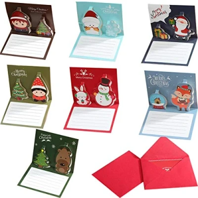 Imagen de Liuer 24PCS Tarjetas de Navidad 3D feliz felicitacion aniversario cumpleanos amante boda invitar para niñas Artesanía y Invitaciones Fiesta