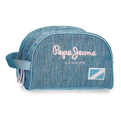 Imagen de Pepe Jeans Lena Neceser Dos Compartimentos Adaptable Azul 26x16x12 cms Poliéster
