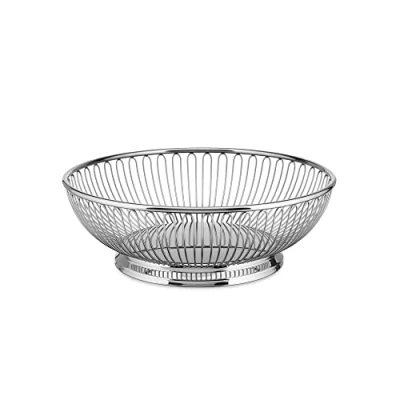 Imagen de Alessi 826/24 Cesto Redondo de Diseño Alambre, Acero Inoxidable 18/10, Gris (Pulido)