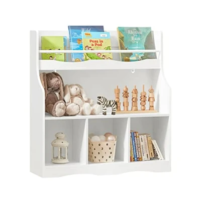 Imagen de SoBuy KMB57 W Estantería Infantil para Libros Organizador de Juguetes Multifuncional con 3 compartimientos y 1 Estante 90 x 30 95 cm ES