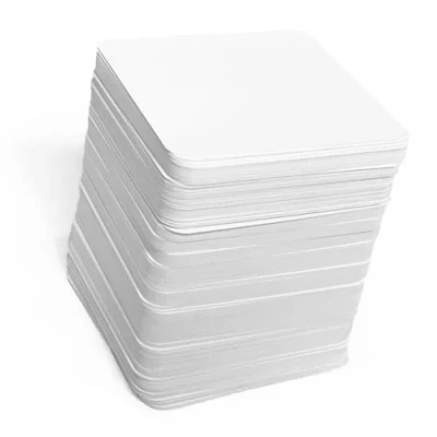 Imagen de Apostrophe Games Cartas cuadradas en blanco (2.75 pulgadas y acabado mate) 200 tarjetas blanco, flash, de juego mesa, guía estudio notas