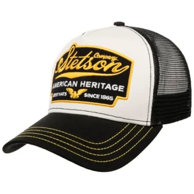 Imagen de Stetson Gorra American Heritage Trucker Small Niño/Hombre de Malla béisbol Snapback Cap Snapback, con Visera otoño/Invierno Primavera/Verano Talla única Negro