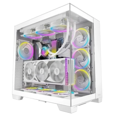 Imagen de Antec C8 Blanco, Ventiladores no incluidos, Compatible con RTX 40, Doble cámara, diseño sin Herramientas, Tipo C, Soporte de radiador 360 mm, Paneles Frontales y Laterales Vidrio Templado
