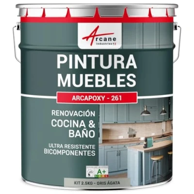 Imagen de Pintura para Muebles de Cocina, Encimeras y Baño ARCAPOXY MUEBLE 2.5 kg (hasta 30 m² en 2 capas) RAL 7038 Gris Ágata ARCANE INDUSTRIES