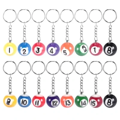 Imagen de Seprendi Colorido juego de llaveros bola Billar 16 piezas, bolas Eightball Accesorios