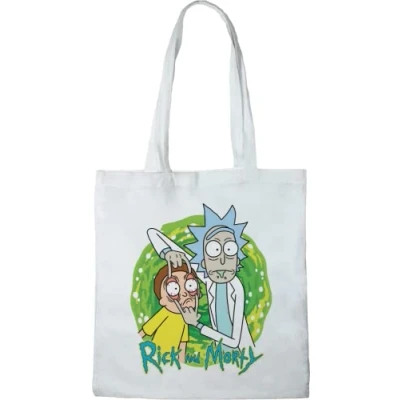 Imagen de cotton division TOTE BAG RICK AND MORTY PEACE AMONG WORLD, REFERENCIA: BWRIMODBB003, BLANCO, 38 x 40 cm