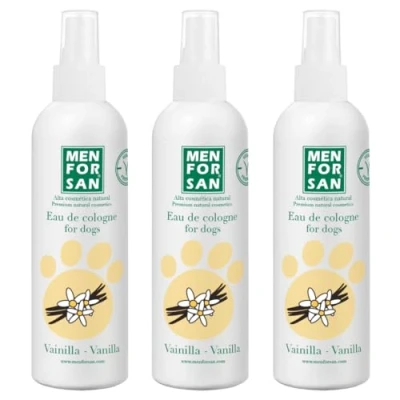 Imagen de MENFORSAN Agua de colonia para perros, Vainilla, Transparente, 125 ml (Paquete 3)