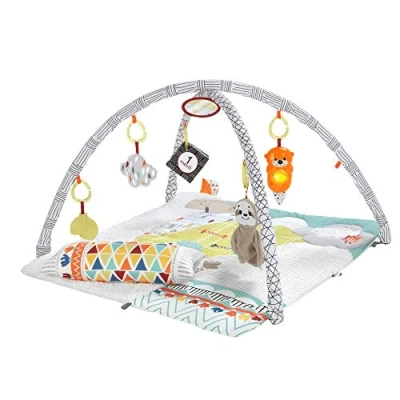 Imagen de Fisher Price Gimnasio Luces Manta de Juego para bebés recién Nacidos (Mattel FXC37)