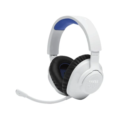 Imagen de Auriculares gaming JBL Quantum 360P Console Wireless, Para PlayStation, Inalámbrico, Cancelación Activa de Ruido, Micrófono, Blanco y Azul