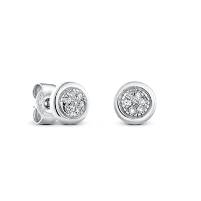 Imagen de Miore Pendientes mujer Oro blanco con diamantes, de ley 9 Quilates 375, Aretes pequeño para todas las ocasiones.