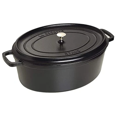 Imagen de STAUB Cacerola/Cocotte de Hierro Fundido Ovalada, Diámetro 31 cm, 5,5 L, Negro